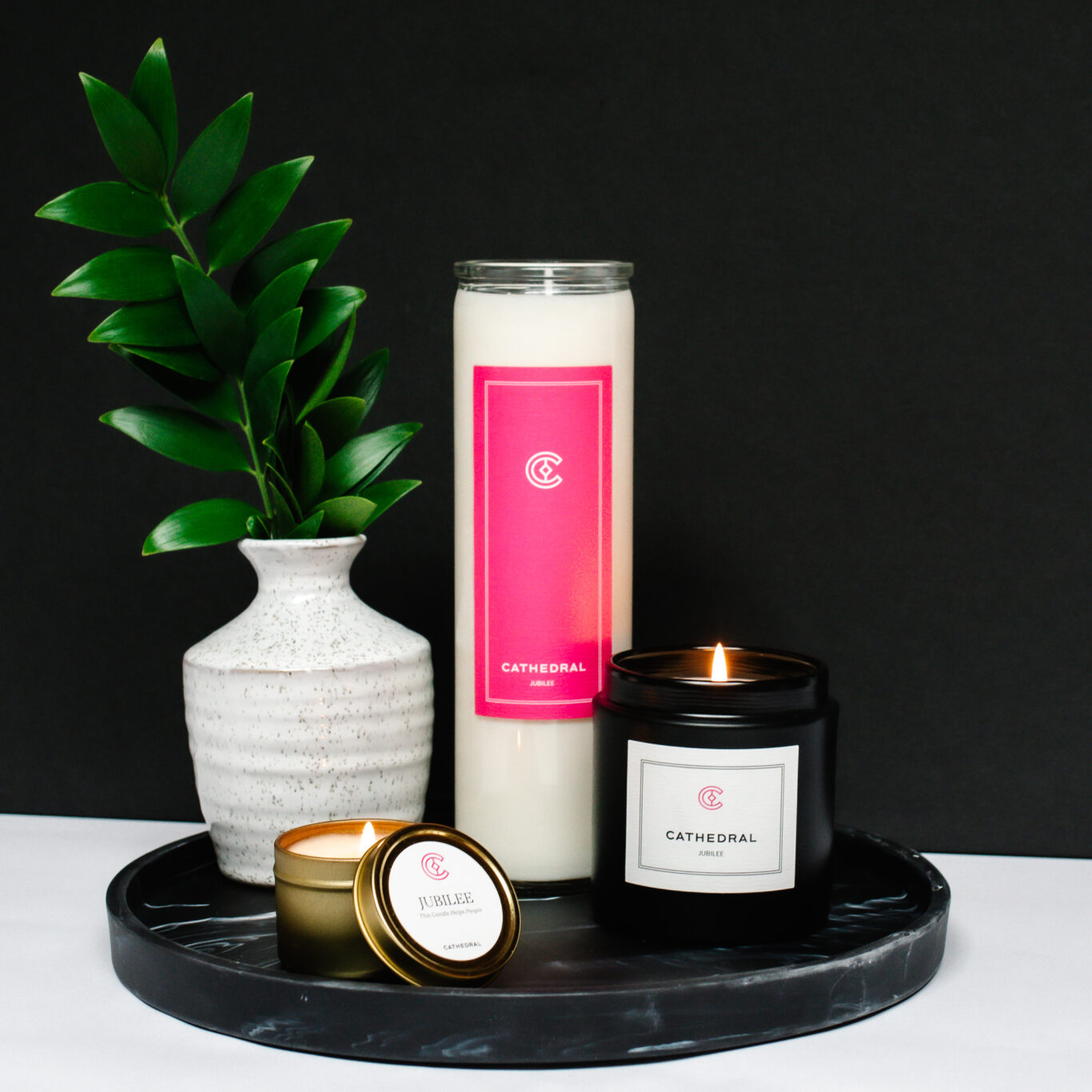 Jubilee Black Tin Candle Cathedral